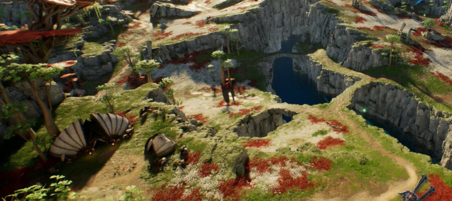 Aion 2 : paysage d'Atreia, avec l'icône de la classe Assassin