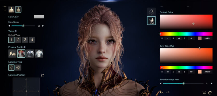 Personnage d'Aion 2 vêtu d'une robe blanche ornée, tenant un bâton dans une prairie, illustrant la personnalisation liée aux Packs Fondateurs