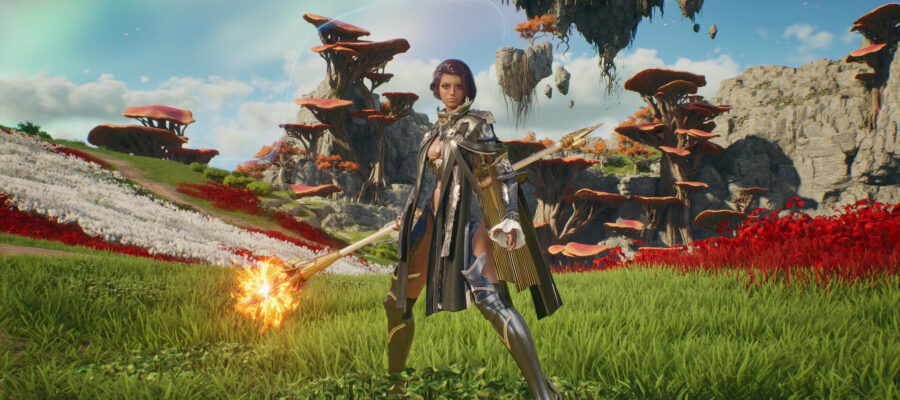aion 2 : daeva dans une plaine aux îles flottantes