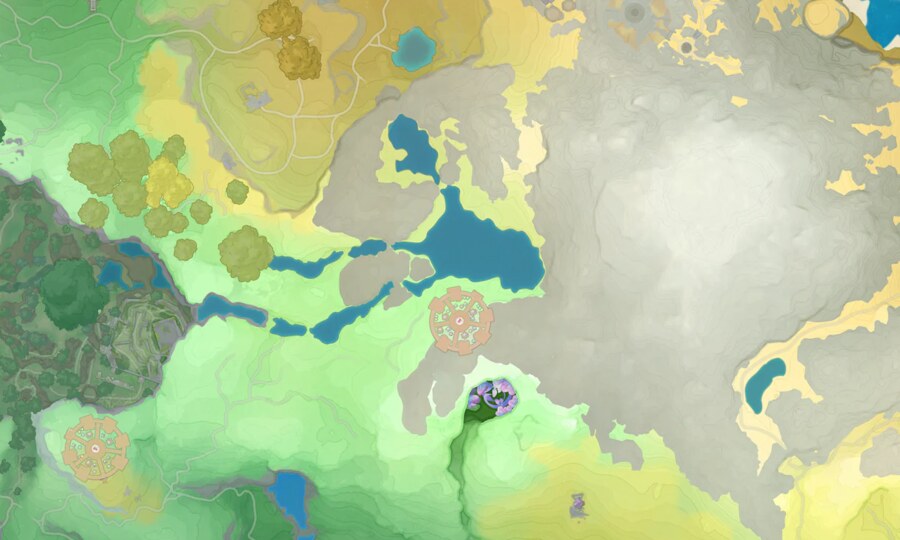 Paysage du biome Pré-aux-frimas dans Aniimo