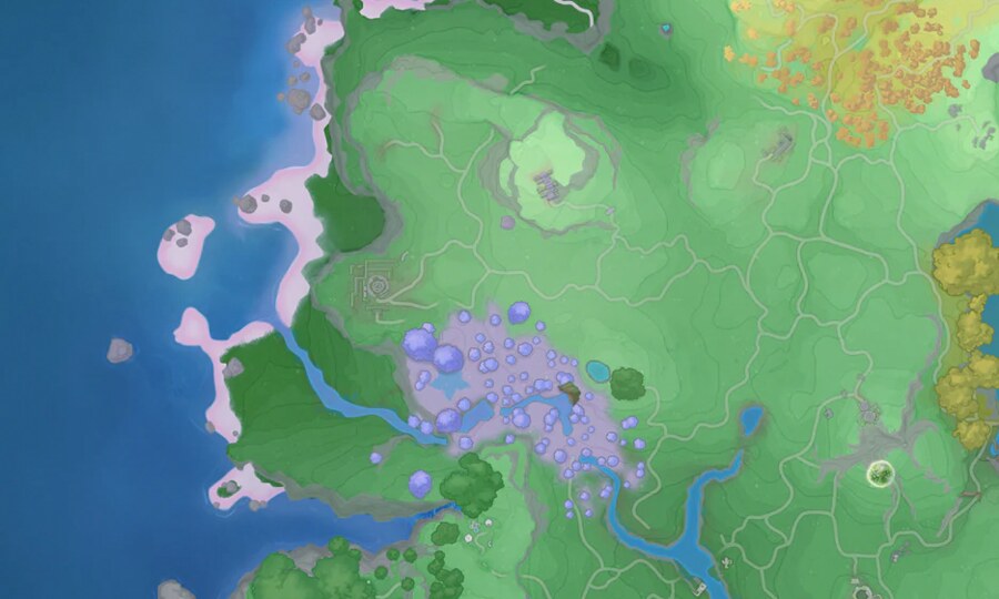 Paysage du biome Forêt des météores dans Aniimo