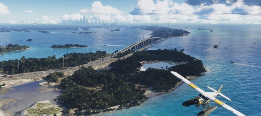 GTA 6 : vue aérienne des Leonida Keys et de leur pont