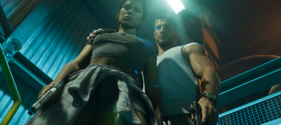 Lucia et Jason armés, debout côte à côte dans GTA 6