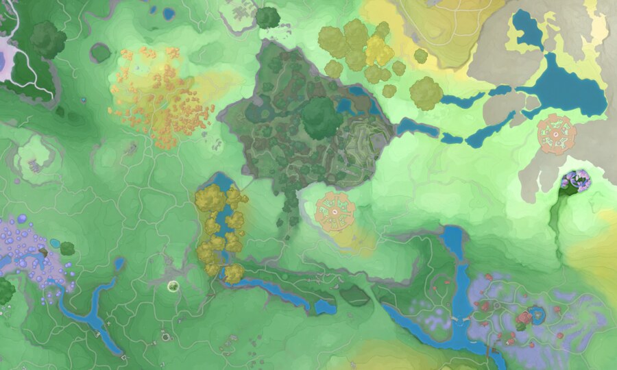 Paysage du biome Bois brumeux dans Aniimo