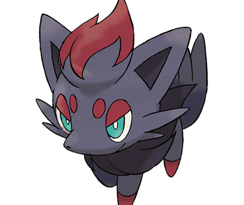 Artwork officiel de Zorua, Pokémon de type Ténèbres vedette du Community Day d'octobre 2026