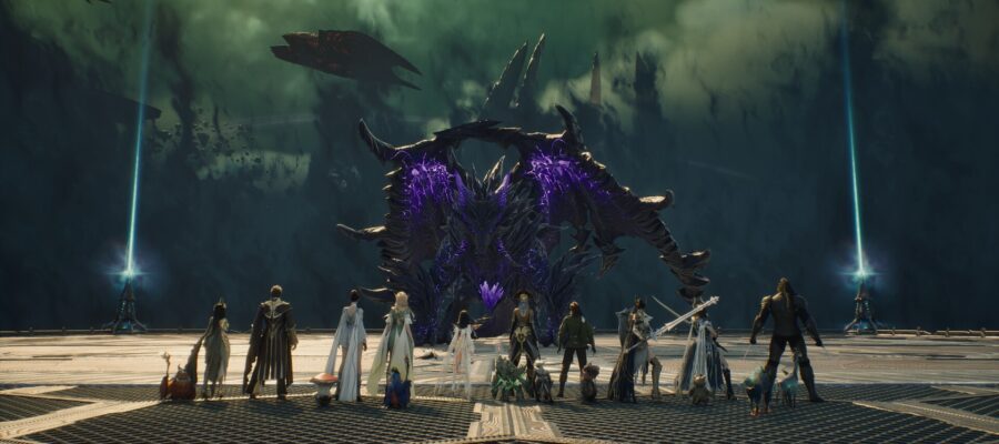 Aion 2 : un groupe de Daevas face à un dragon balaur