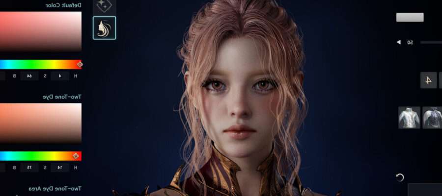 Portrait d'une Daeva dans le créateur de personnage d'Aion 2