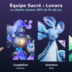 Lunara, Casquillon, Givrotus et Vitti, les quatre membres de l'équipe Sacré d'Aniimo, visuels officiels